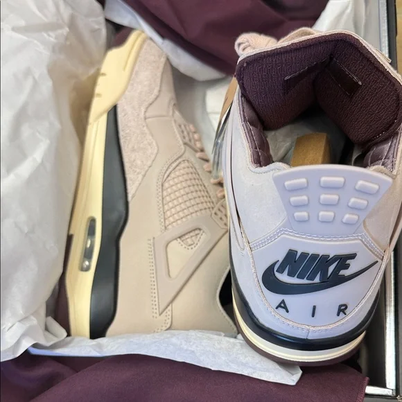 Jordan Men's Sneakers in Cream and Brown - Picture 3 of 4